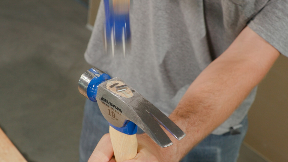 showing the wedges in the hammer handle